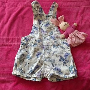 Childrens Place Girls Overall Shorts 4T Cute Print